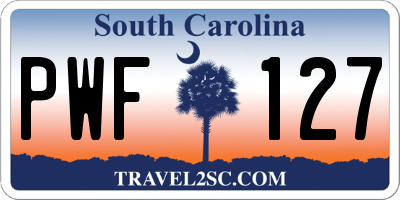 SC license plate PWF127