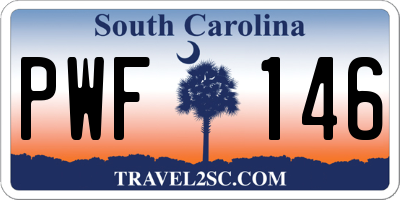 SC license plate PWF146