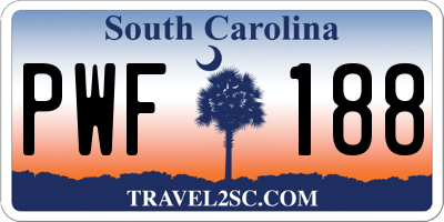 SC license plate PWF188