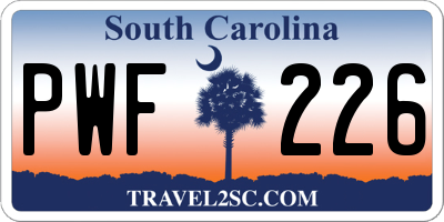 SC license plate PWF226