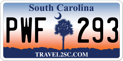 SC license plate PWF293