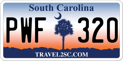 SC license plate PWF320