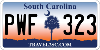 SC license plate PWF323