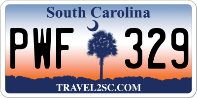 SC license plate PWF329