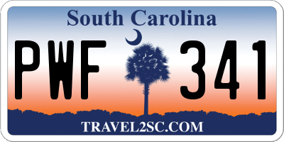 SC license plate PWF341