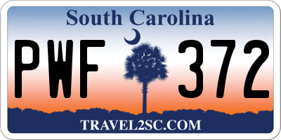 SC license plate PWF372