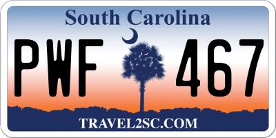 SC license plate PWF467