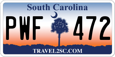 SC license plate PWF472