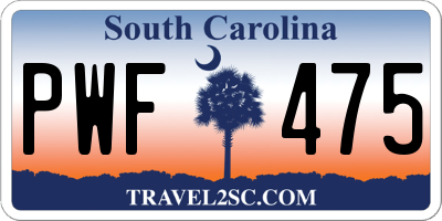 SC license plate PWF475