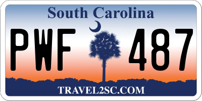SC license plate PWF487
