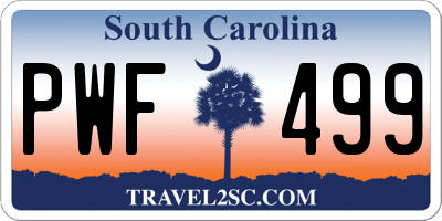 SC license plate PWF499