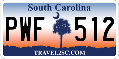 SC license plate PWF512