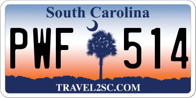 SC license plate PWF514