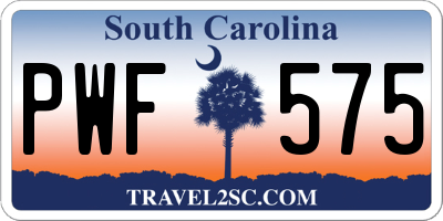 SC license plate PWF575