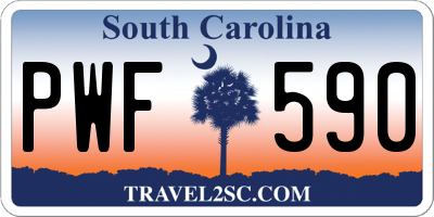 SC license plate PWF590