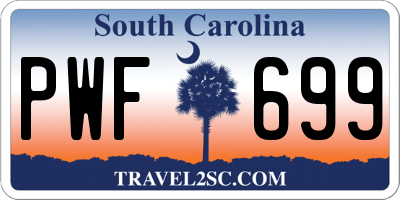 SC license plate PWF699
