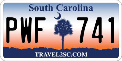 SC license plate PWF741