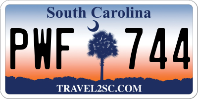 SC license plate PWF744