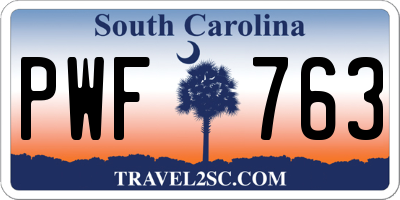 SC license plate PWF763