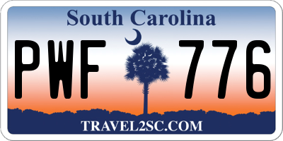 SC license plate PWF776