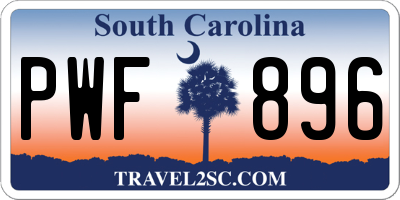 SC license plate PWF896