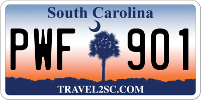 SC license plate PWF901