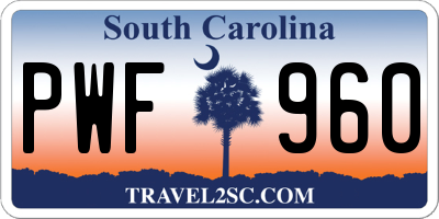 SC license plate PWF960