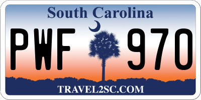 SC license plate PWF970
