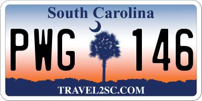 SC license plate PWG146