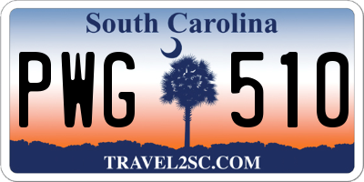 SC license plate PWG510