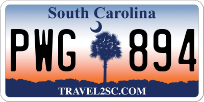 SC license plate PWG894