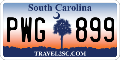 SC license plate PWG899