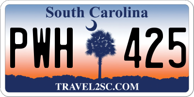 SC license plate PWH425
