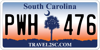 SC license plate PWH476