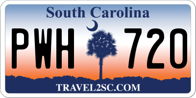 SC license plate PWH720