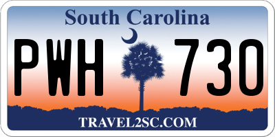 SC license plate PWH730