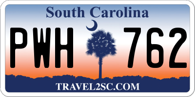 SC license plate PWH762