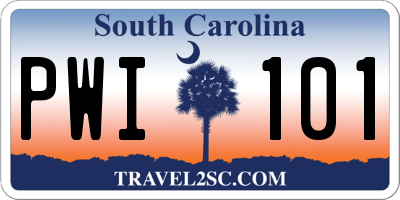 SC license plate PWI101