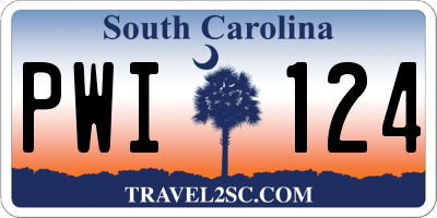 SC license plate PWI124