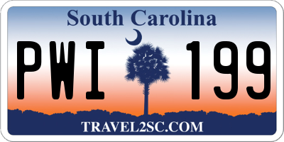 SC license plate PWI199