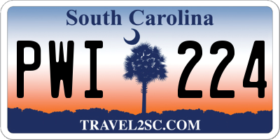 SC license plate PWI224