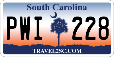 SC license plate PWI228
