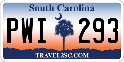 SC license plate PWI293