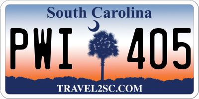 SC license plate PWI405