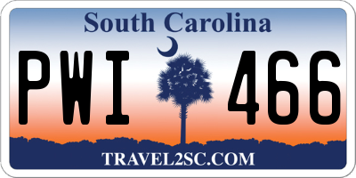 SC license plate PWI466