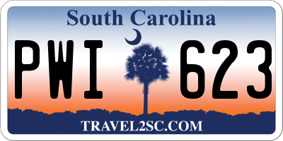 SC license plate PWI623
