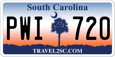 SC license plate PWI720