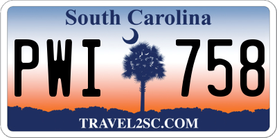 SC license plate PWI758