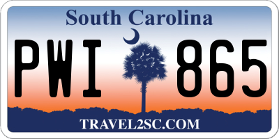 SC license plate PWI865