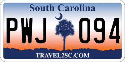 SC license plate PWJ094
